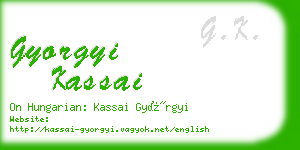 gyorgyi kassai business card